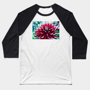 Red Dahlia flower Baseball T-Shirt